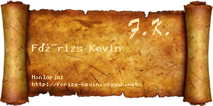 Fórizs Kevin névjegykártya