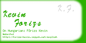 kevin forizs business card